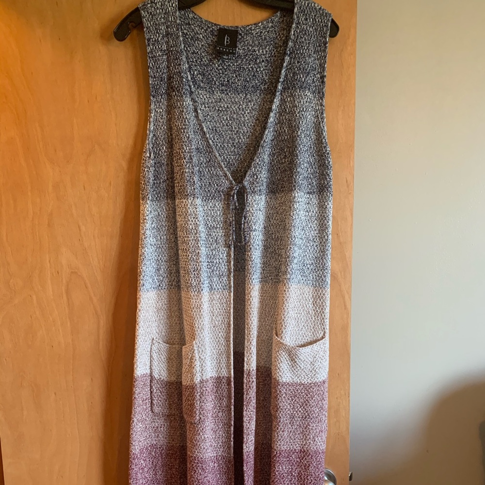 Long knit accent vest